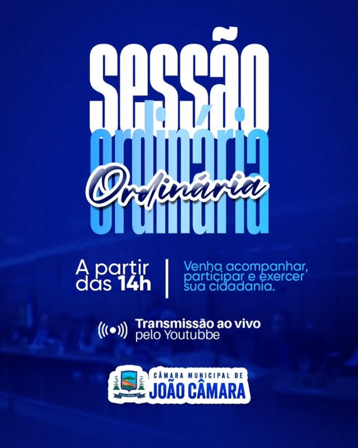 Sessão Ordinária da Câmara Municipal de João Câmara nesta segunda (27/04/26)