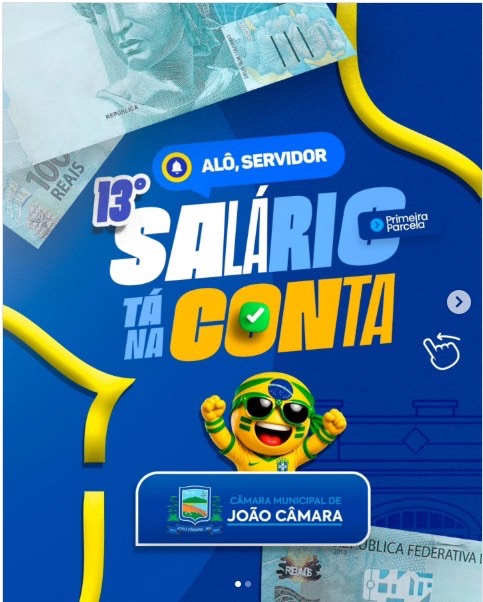 Câmara Municipal de João Câmara realiza antecipação de 50% do décimo terceiro salário dos servidores e vereadores