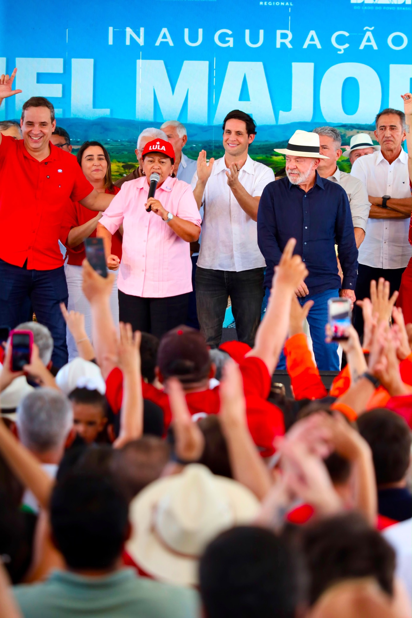Lula reúne Cadu, Fátima, Samanda e Rafael Motta em marco histórico da chegada das águas do São Francisco ao RN