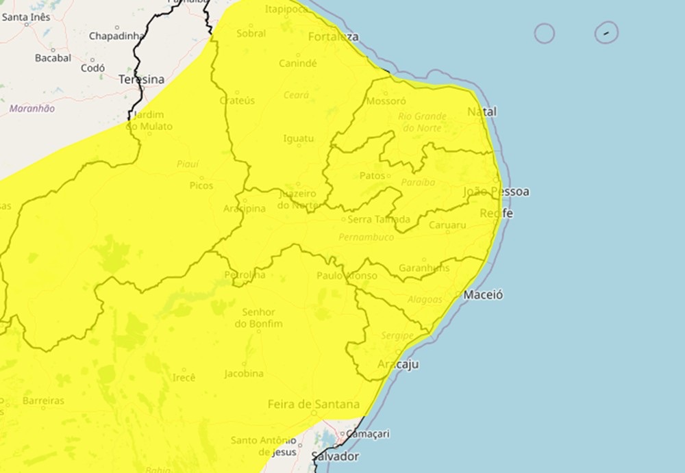 Inmet emite alerta de vendaval para todas as 167 cidades do Rio Grande do Norte