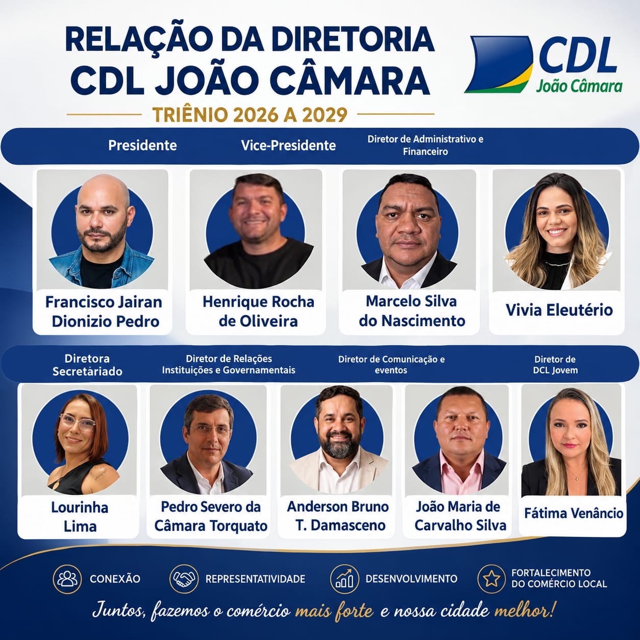 CDL de João Câmara empossa nova diretoria para o triênio 2026/2029 nesta quinta-feira (8)