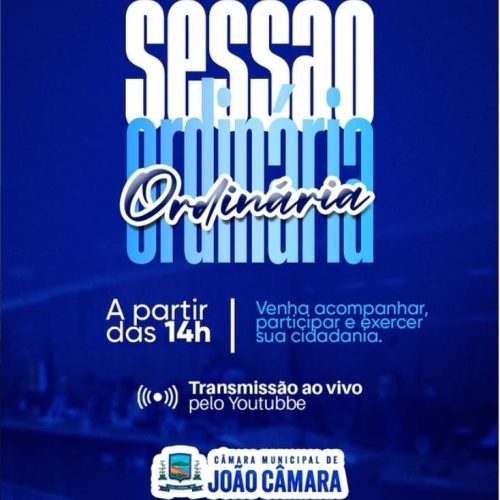 Acompanhe Sessão Ordinária da Câmara Municipal de João Câmara/RN (08/06/26)