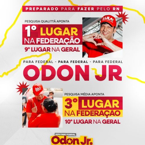 QUATRO PESQUISAS CONFIRMAM O CRESCIMENTO DE ODON JÚNIOR PARA FEDERAL