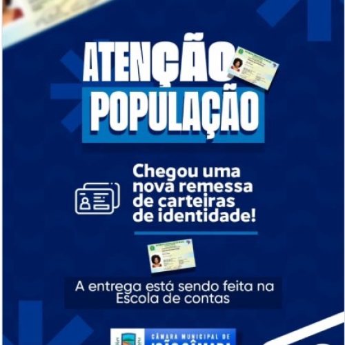 Câmara de João Câmara anuncia chegada de novo lote de carteiras de identidade