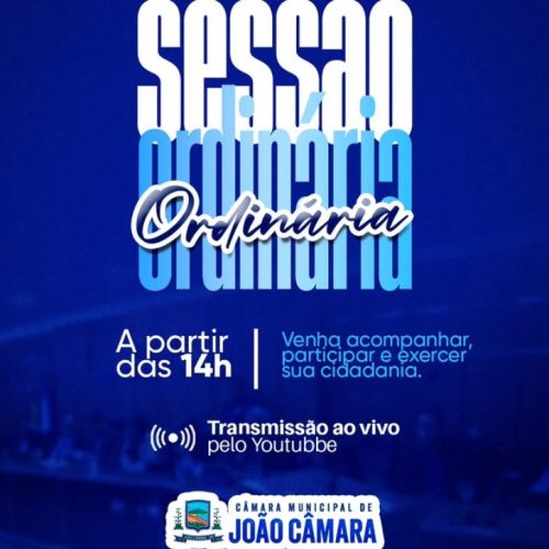 Sessão Ordinária da Câmara Municipal de João Câmara nesta segunda (27/04/26)