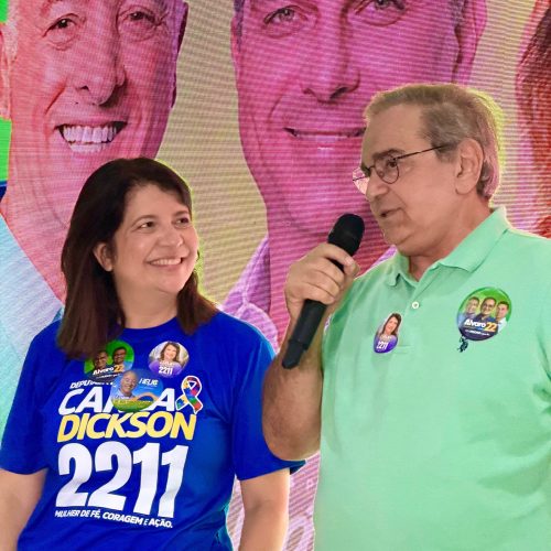 Em Parnamirim, maior cidade consevadora do RN, Carla Dickson mostra força ao lado de Álvaro Dias e Coronel Hélio