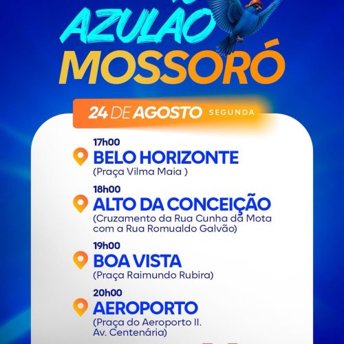 Agenda do candidato a governador Allysson Bezerra 44 para essa segunda-feira (24/08);