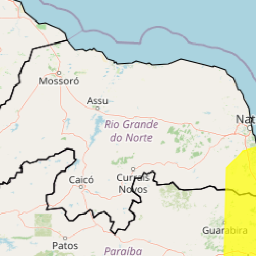 Inmet publica alerta de chuva de até 50 mm para 21 cidades do RN