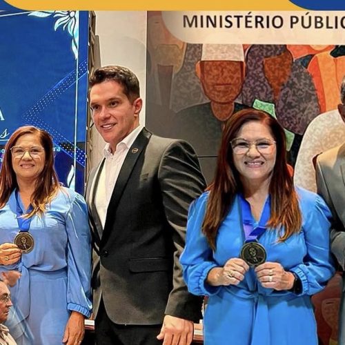 Presidente da Câmara de Jardim de Angicos, Sandra Melo, recebe a Comenda Joana Bessa da FECAM-RN