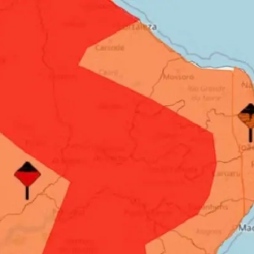 Inmet emite alertas vermelho e laranja de chuvas intensas para quase todo o RN